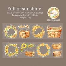 1 Roll PET Vintage Flower Basket Theme Washi Tape, Floral Series Decorative DIY Scrapbooking Materials For Planners/Notebooks/Journals/Diary/Cup/Calendar Etc. -Fresh Creative DIY Collage Scenery Materials