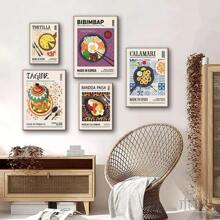 1 pièce /3 pièces Affiche d'art mural sans cadre, peinture sur canevas d'aliments délicieux, impression de cuisine du monde, affiche murale, décoration murale pour la maison, citations artistiques vintage