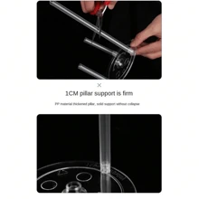 4pcs Round Cake Stands, Cake Separator Plates, Hanging Multi-Tier Cake Rack Mats, Suitable For Wedding And Birthday Cakes - Clear - View 7