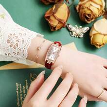 3pcs/Set Women Fashion Roman Numeral Quartz Wrist Watch Set, Casual Business Holiday
