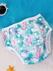 1pc Reusable Adjustable Baby Swim Diaper, Suitable For 9 Months To 3 Years Old Infants, Unisex, Natural Color Swim Diaper - Multicolor - View 17