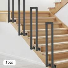 SENDERPICK Ringhiera per scale esterne, corrimano interno, ringhiera per scale esterne, nera, a forma di U, corrimano laterale, barra di supporto per soffitta/corridoio, ringhiera decorativa moderna (H*W) 85 * 20 cm