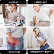 Donut Pillow For Hemorrhoids Seat Cushion For Tailbone Pain Relief - Boho Home Office Chair Cushion For Long Sitting Work - Memory Foam Car Seat Cushions For Driving Butt Pain Pressure Relief - 格子 - 查看 4