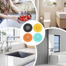 Floor Drain Filter Net, Kitchen Sink Strainer, Bathroom Shower Drain Cover, Catch Food Debris And Prevent Clogging Home Bathroom Decor Summer - Multicolor - View 4