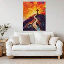 Jesus Cross Framed Waterproof Canvas Painting Ready To Hang For Living Room Bedroom Office Christian Canvas Wall Painting