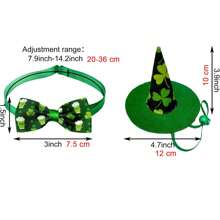 Pet Dog Saint Patrick's Day Costume Green Dog Top Hat And 1 Pc Pet Bow Tie Collars For Dogs Cats Puppy Kitten