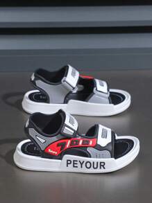 2025 neue grüne beliebte Jungen Sandalen, Jungen Sportliche Sandalen mit modischen weichen Sohlen, Kinder Strand Sandalen mit rutschfesten dicken Sohlen, flache Bade-Pantoffeln