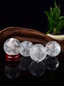 1pc Elegant Natural White Crystal Ball 3cm, Home Decor Desk Ornament Gift