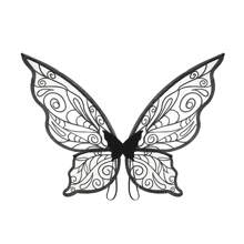 Butterfly Fairy Wing Lightweight Elegant Angel Elf Wings Cosplay Costumes Props For Women Girls Party Accessories - 黑色 - 查看 1