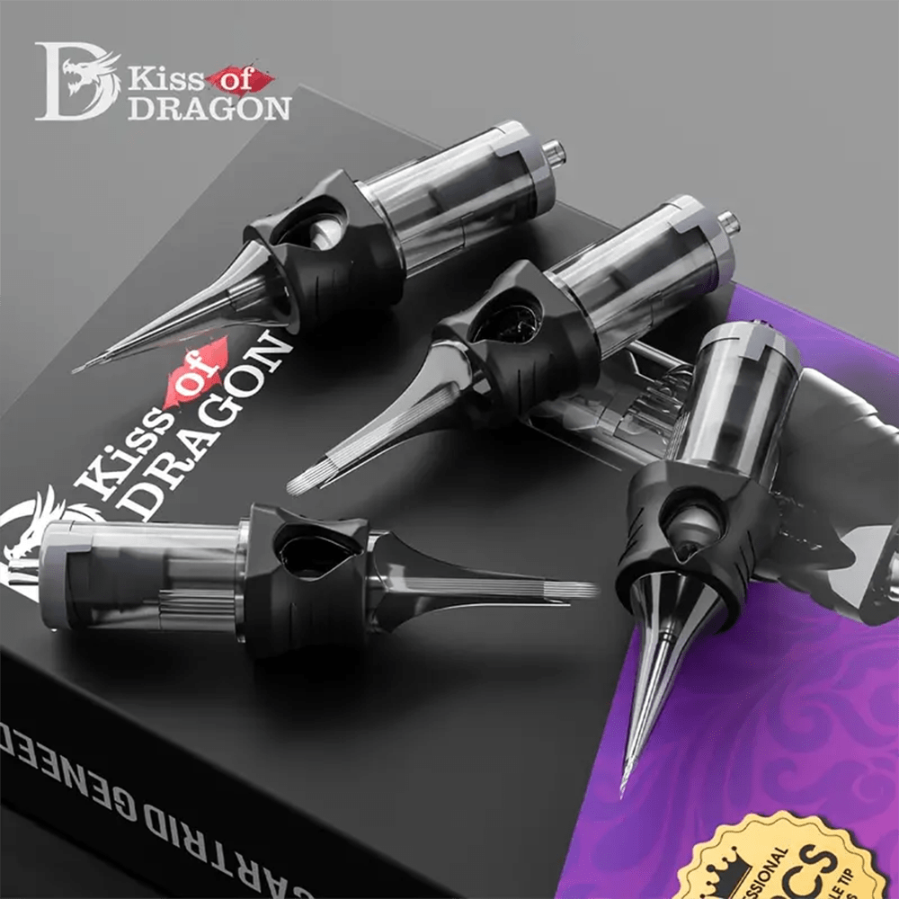 Kiss Of Dragon-Knight Tattoo Needle Cartridges 20pcs RL/RM Disposable Silicone Professional Sterilized Safety Round Liner Magnum