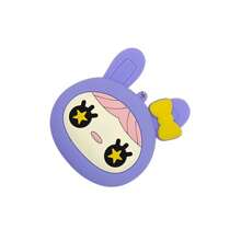 Silicone Coin Purse, Cute Rabbit Zipper Closure Portable Hanging Pendant Backpack Charm - Purple - View 5