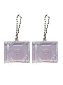 Acrylic Keychain, Vinyl Record Box, Celebrity Album, Concert Merchandise, DIY Pendant, DIY NFC Record Keychain, Star-Shaped Clasp, Alloy Spring Clasp, Bag Pendant, Earphone Pendant, Mini CD Box Album Record Keychain, DIY Acrylic Keychain, Fan Merchandise Album Mini Pendant, Birthday Party Gift, Mother's Day Gift, Fan Merchandise Gift - Clear - View 12