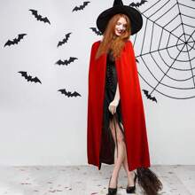 Adult Halloween Cloak Cape Hooded Medieval Costume Witch Witchcraft Vampire Halloween Costume Full Length Dress Coat, Christmas - Multicolor - View 8