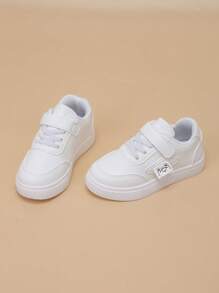 Kids' Fashionable New Spring/Autumn Versatile Bear Print Casual Sneakers - White - View 5