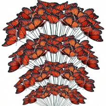 Vicenpal Monarch Butterfly Stakes Waterproof Garden Butterfly Ornaments 4 Different Sizes 3D Monarch Butterfly For Day Of The Dead Dia De Los Muertos Decor Halloween Party Supplies - 100 - View 5