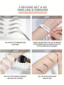 1pc Waterproof 3D Eyebrow Sticker - , Skin-Friendly, Body Makeup, Tattoo Sticker