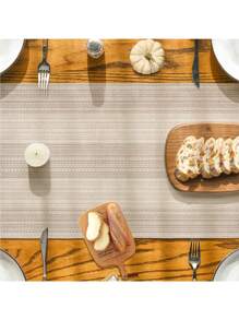 1pc Modern Living Room Table Runner, Dry Cleanable, Washable, Suitable For Kitchen Dining Table, Party, Wedding, Entryway, Family Gathering, Coffee Table, Living Room Decor - Beige - View 3