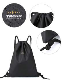 Simple Drawstring Backpack For Men And Women, Casual Fitness Backpack For Men, Cycling Storage Small Backpack, Waterproof Swimming Gym Lightweight Drawstring Bag, Drawstring Backpack For Women, Drawstring Backpack Student Basketball Bag, Lightweight Badminton Bag Drawstring Sports Bag For Men And Women, Storage Bag Drawstring Training Fitness Backpack, Training Class Backpack Basketball Training Bag Football Storage Running Shoe Bag - Black - View 7