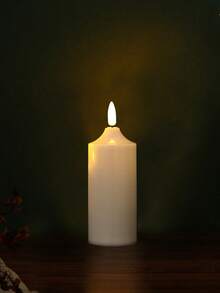 1 Unidade/3 Pacotes Luzes de Vela LED 3D Cintilantes Decoração de Casa de Natal Velas LED de Luz Quente Cilíndricas de Plástico (Sem Bateria) Adequadas para Decorações de Casamento e Festa de Aniversário, Iluminação Decorativa Interna/Externa de Ação de Graças, Lembrancinhas de Casamento, Presentes para Convidados