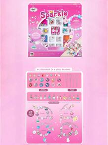 Perles pop, kit de création de bijoux - arts et artisanat pour les filles de 3 à 7 ans, jouets à perles à clipser - collier, bracelet, bague, set de création DIY