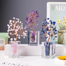 1PC Natural Crystal Gravel Specimen Stone Feng Shui Crystal Money Tree Drift Bottle Desktop Divination Home Decoration - Glass Bottle Crystal Tree - View 4