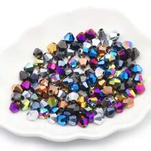 60 件 8 毫米电镀钻石刻面玻璃珠，适用于制作珠宝、耳环、项链和手链配件 - 電鍍菱形 - 查看 4