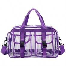 Large Capacity PVC Travel Bag, Transparent Jelly Waterproof Shoulder Beach Lightweight Tote Handbag For Sports & Swimming - Multicolor - View 16