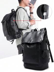 Modny plecak męski, codzienny plecak, koreański styl, wodoodporny, o dużej pojemności, odpowiedni do dojazdów do pracy, pieszych wędrówek, podróży, sportu, czarny nadruk kwiatowy z PVC, 1 szt., odpowiedni dla nastolatków, lato, codzienny, na zewnątrz, sportowy, na wakacje, podróż, prezenty na ukończenie szkoły, akcesoria urodzinowe