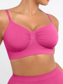 FeelinGirl Bralettes For Women With Support Comfortable Bras No Underwire Seamless Everyday Bras - 粉色 - 查看 3