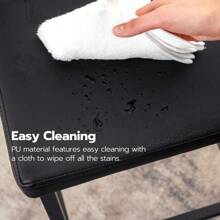 Bar Stools, Set Of 2 Bar Chairs, Counter Height Stools, Saddle Stools With Curved Surface, Kitchen Stools, 24.8 Inches, 2.4" Thick Upholstery, For Kitchen, Dining Room, Cafe Black - Black - View 6