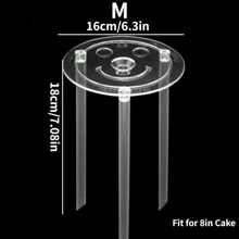4pcs Round Cake Stands, Cake Separator Plates, Hanging Multi-Tier Cake Rack Mats, Suitable For Wedding And Birthday Cakes - Clear - View 3