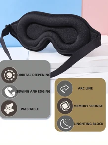 Antifaz para dormir para personas que duermen de lado, hombres y mujeres, diseño patentado sin presión en los ojos 3D, máscara para dormir que bloquea la luz, funda suave para los ojos para viajar, color negro