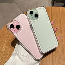 1 stuk ultradunne transparante lensbeschermer met hoogwaardig metalen frame en gepersonaliseerde telefoonhoes, compatibel met 16 Pro Max, 15/14 Plus, 13/12/11-serie