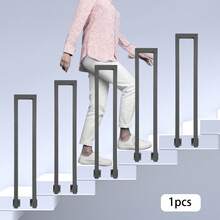 SENDERPICK Ringhiera per scale esterne, corrimano interno, ringhiera per scale esterne, nera, a forma di U, corrimano laterale, barra di supporto per soffitta/corridoio, ringhiera decorativa moderna (H*W) 85 * 20 cm