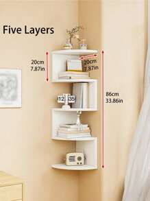 1pc No-Drilling Wall Corner Shelf, Wall Mount Display Rack For Living Room, Bedroom, Bathroom, Multi-Layer Storage Organizer - Multicolor - View 9