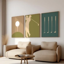 3 Retro Minimalist Golf Canvas Posters For Art Decoration Of Living Room Walls, Borderless - Multicolor - View 5