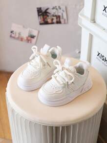 Girls Pink Flat Shoes, Boys White Casual Sneakers, Kids Shoes