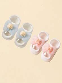 2 Pairs Baby Socks, Breathable And Non-Sweating, Cute And Fashionable Girl Socks, Skin-Friendly And Anti-Slip, Infant Socks, Summer