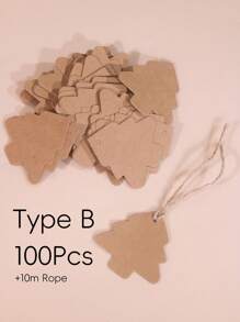 25/50/100/300pcs, Kraft Gift Tags With 10m Jute Rope, Blank Merchandise Price Hanging Tags, Bulk Brown Tags For Wedding, Birthday, Holiday, Party Favors, Arts And Crafts Packaging, DIY Gift Decoration Tags, Hanging Decor.Christmas Gift Labels, Valentine's Day Gift Labels, Party Gift Labels. - Brown - View 9