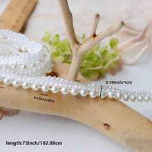 1pc Handmade Pearl Lace Trim, DIY Fashion Fabric Accessory For Clothing, Dress, Blouse Decor, Collar, Ruffle, Chiffon Skirt - Multicolor - View 4