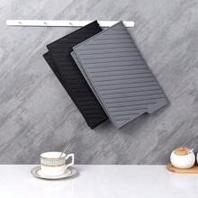 1pc Silicone Drain Mat, Sloped Drainage Dish Cup Holder Pad, Anti-Slip Mat For Bathroom, Kitchen, Dining Table, Heat Insulation Placemat,Non-Slip Kitchen Mats For Sink Side, Natural And Hygienic Kitchen Essential For Home And Kitchen Room Decor, Part Of Your Cozy Fall& Winter Styles And Christmas Decorations - White - View 7