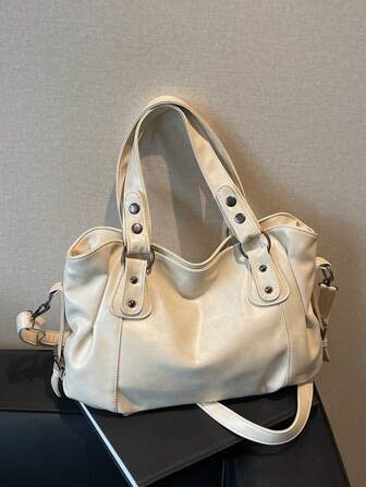 Vintage minimalistischer großer Kapazitäts Modestudent Büro-Pendler Shopper