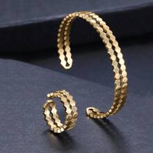 1 set di bracciale e anello regolabili a nido d'ape