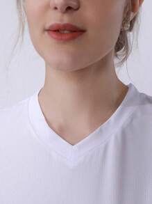 Women's Solid Color Ultralight Quick Dry Sport T-Shirt, Breathable Lightweight Top For Fitness Training Workout Running Gym - White - View 5