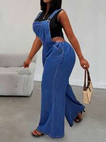 Women's Casual Denim Overall Jumpsuit  Christmas Outfit Women,Winter Clothes For Women New Years Outfit Women Vacation Outfits Women Birthday Dresses For Women Y2k Pants Baggy Jeans Women Suitable For Vacations, Travel, Daily Wear, Leisure, Work, Parties, Holidays, Outings, And Camping. - 深藍色 - 查看 1