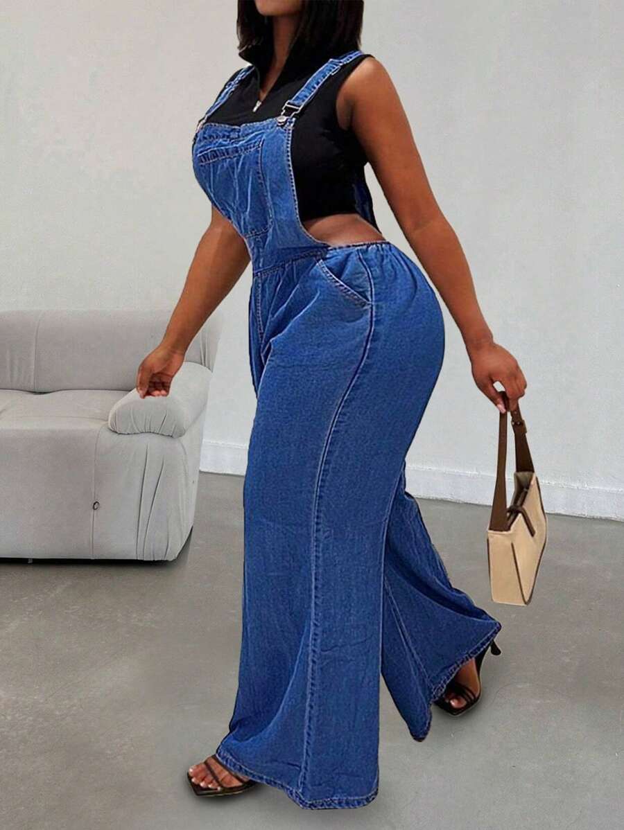 Women's Casual Denim Overall Jumpsuit  Christmas Outfit Women,Winter Clothes For Women New Years Outfit Women Vacation Outfits Women Birthday Dresses For Women Y2k Pants Baggy Jeans Women Suitable For Vacations, Travel, Daily Wear, Leisure, Work, Parties, Holidays, Outings, And Camping. - 深藍色 - 查看 1