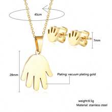 Unique Minimalistic Hand Shaped Pendant Set - New Fashion High-End INNS Earrings & Necklace 2 Pieces Set