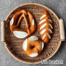 3件套，逼真面包法棍牛角包系列，华夫饼贝果PU材质欧式苏打面包模型法棍糕点吐司袋节日派对用品摄影仿真面包道具礼物生日毕业 - 多色 - 查看 13