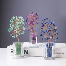 1PC Natural Crystal Gravel Specimen Stone Feng Shui Crystal Money Tree Drift Bottle Desktop Divination Home Decoration - Glass Bottle Crystal Tree - View 8