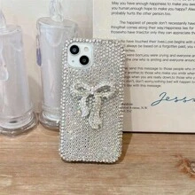 Bow-KnotLuxury Rhinestone Bowknot Design Silver Phone Case Compatible With IPhone 14 Pro Max, 14 Pro, 14, IPhone 15 Pro Max, 15 Pro, 15, IPhone 16 Pro Max, 16 Pro, 16, New IPhone 13, 11, 12 Women Style